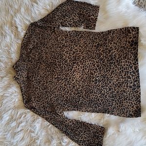 INC animal print mock turtleneck thin sweater